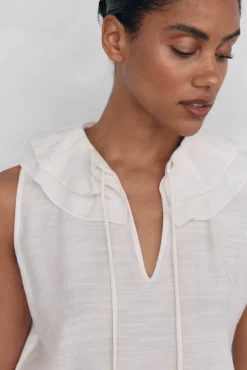 Pedro del Hierro Camiseta volantitos Blanco Clearance