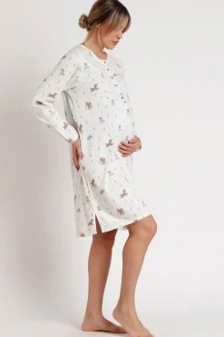 Admas Camisón premamá manga larga Bambi beige Best
