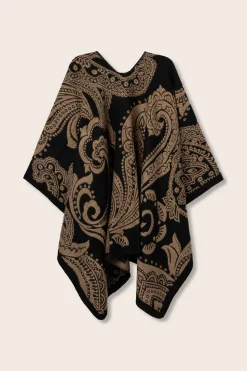 Vilanova Capa Bufanda Paisley negro Clearance