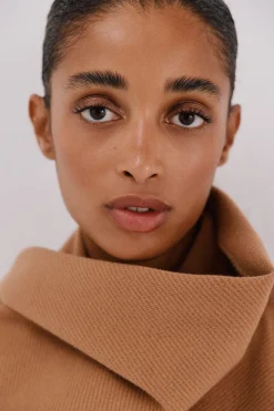 Cortefiel Capa camel con bufanda Beige Online