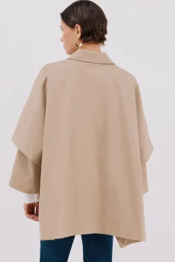 Cortefiel Capa en tejido gabardina Beige Online