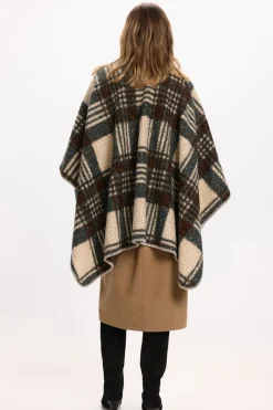 Vila Capa poncho de cuadros Multicolor Discount