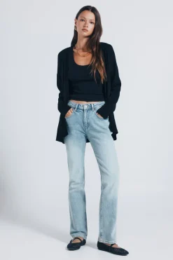 Springfield Cardigan abierto ligero negro Sale