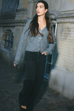 Springfield Cardigan lazos brillo gris Discount