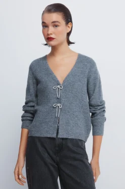Springfield Cardigan lazos brillo gris Discount
