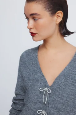 Springfield Cardigan lazos brillo gris Discount