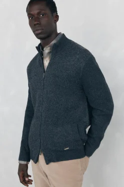 Pedro del Hierro Cardigan premium navideño algodón cierre cremallera Gris Best