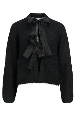Object Cardigan punto con lazos Negro Online