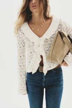 Springfield Cardigan volantes blanco Best