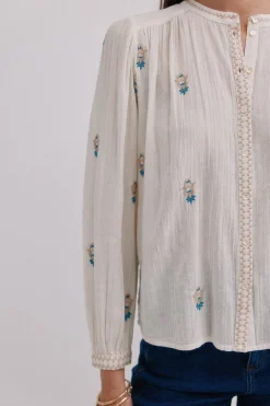 Hoss Intropia Carine. Blusa bordada Marfil Best