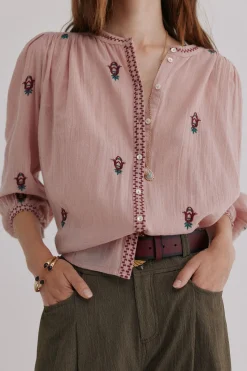 Hoss Intropia Carine. Blusa bordada Rosa