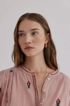 Hoss Intropia Carine. Blusa bordada Rosa