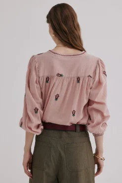 Hoss Intropia Carine. Blusa bordada Rosa
