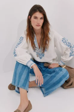 Hoss Intropia Carla. Blusa bordada Marfil Online