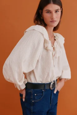 Hoss Intropia Cassandra. Blusa romántica Marfil Clearance