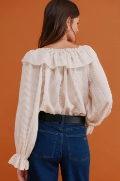 Hoss Intropia Cassandra. Blusa romántica Marfil Clearance