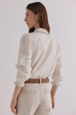 Hoss Intropia Catalina. Blusa romántica Marfil Sale