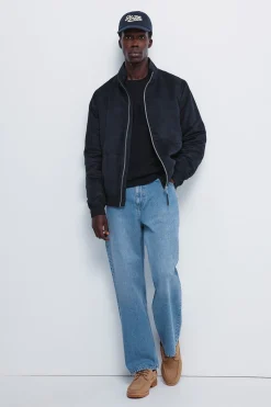 Springfield Cazadora acolchada efecto ante azul Clearance