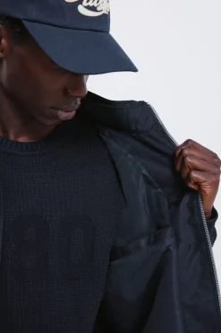 Springfield Cazadora acolchada efecto ante azul Clearance