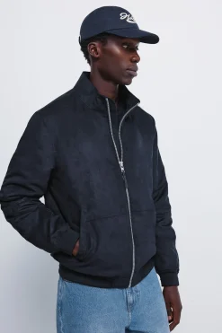 Springfield Cazadora acolchada efecto ante azul Clearance