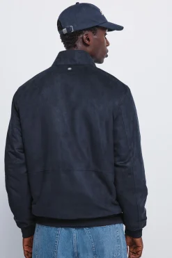 Springfield Cazadora acolchada efecto ante azul Clearance