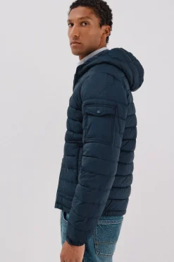 Cortefiel Cazadora acolchada ultralight con capucha Azul marino Outlet
