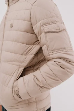 Cortefiel Cazadora acolchada ultralight con capucha Beige Sale