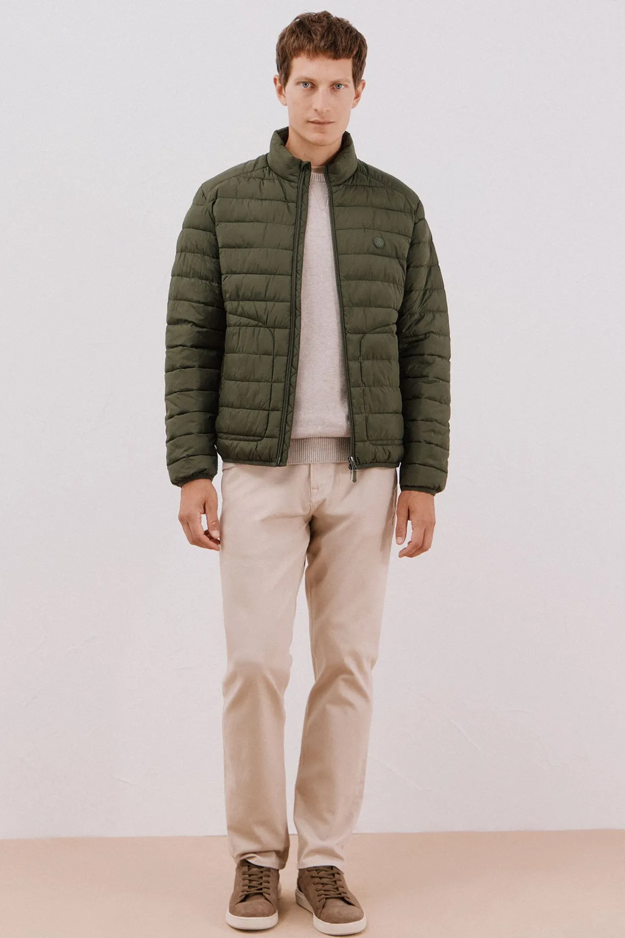 Cortefiel Cazadora acolchada ultralight Kaki