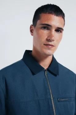 Springfield Cazadora algodón lavada contraste azul