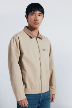 Springfield Cazadora algodón lavada contraste beige Discount