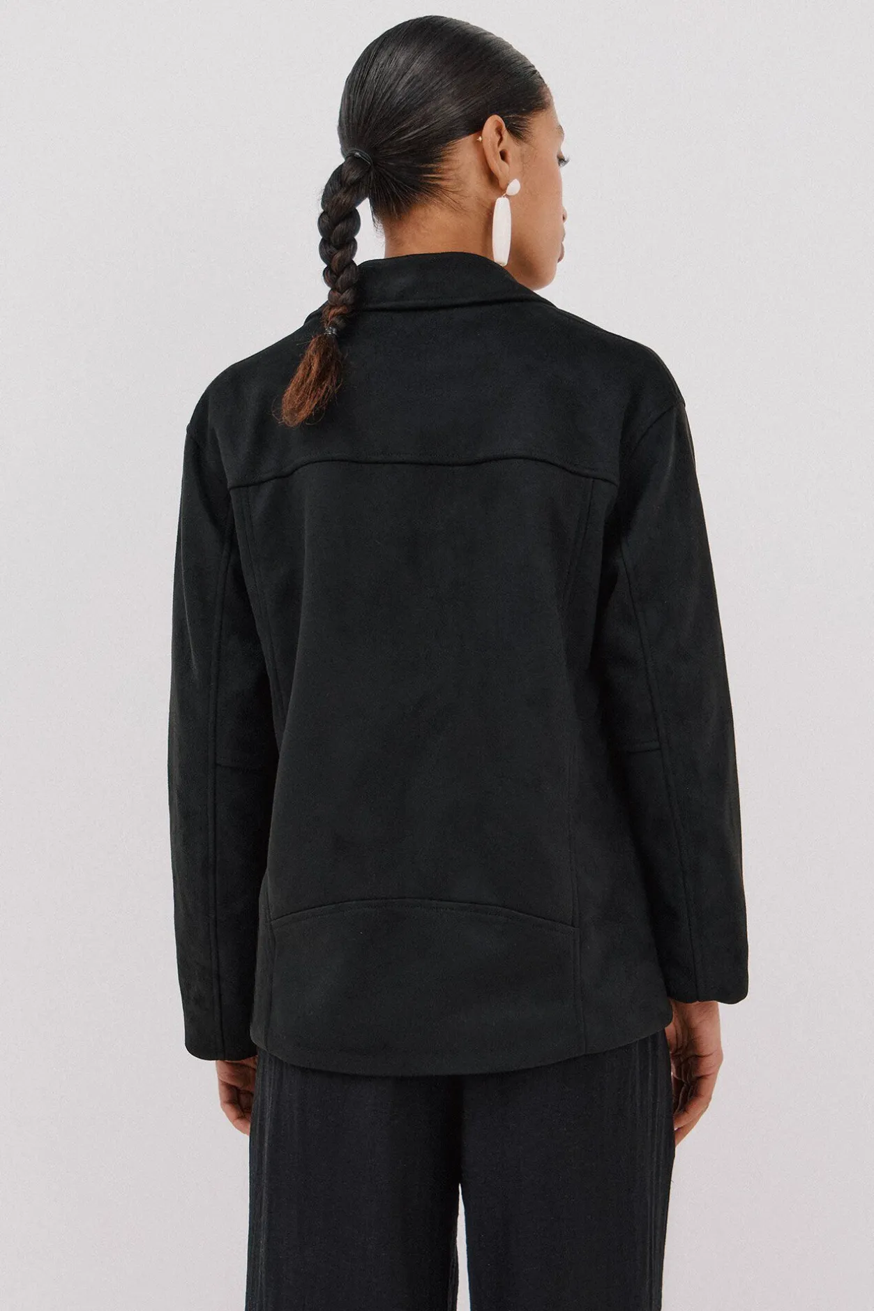 Cortefiel Cazadora biker efecto ante Negro Clearance