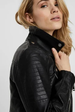 Vero Moda Cazadora biker efecto piel Negro Online