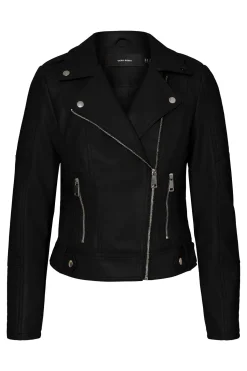 Vero Moda Cazadora biker efecto piel Negro Online