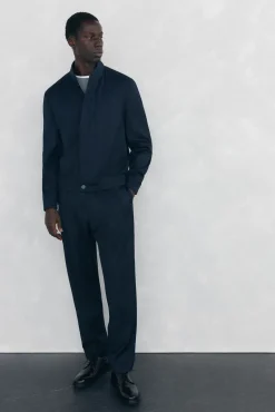 Pedro del Hierro Cazadora bomber de lana Azul Outlet