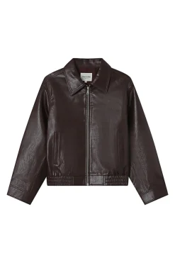 Grace & Mila Cazadora bomber en cuero Granate Best