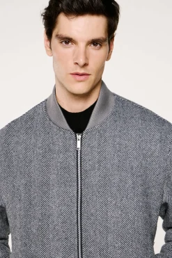 Selected Cazadora bomber lana Gris oscuro Sale