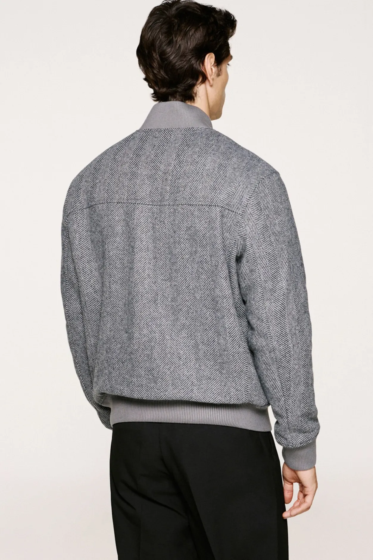 Selected Cazadora bomber lana Gris oscuro Sale