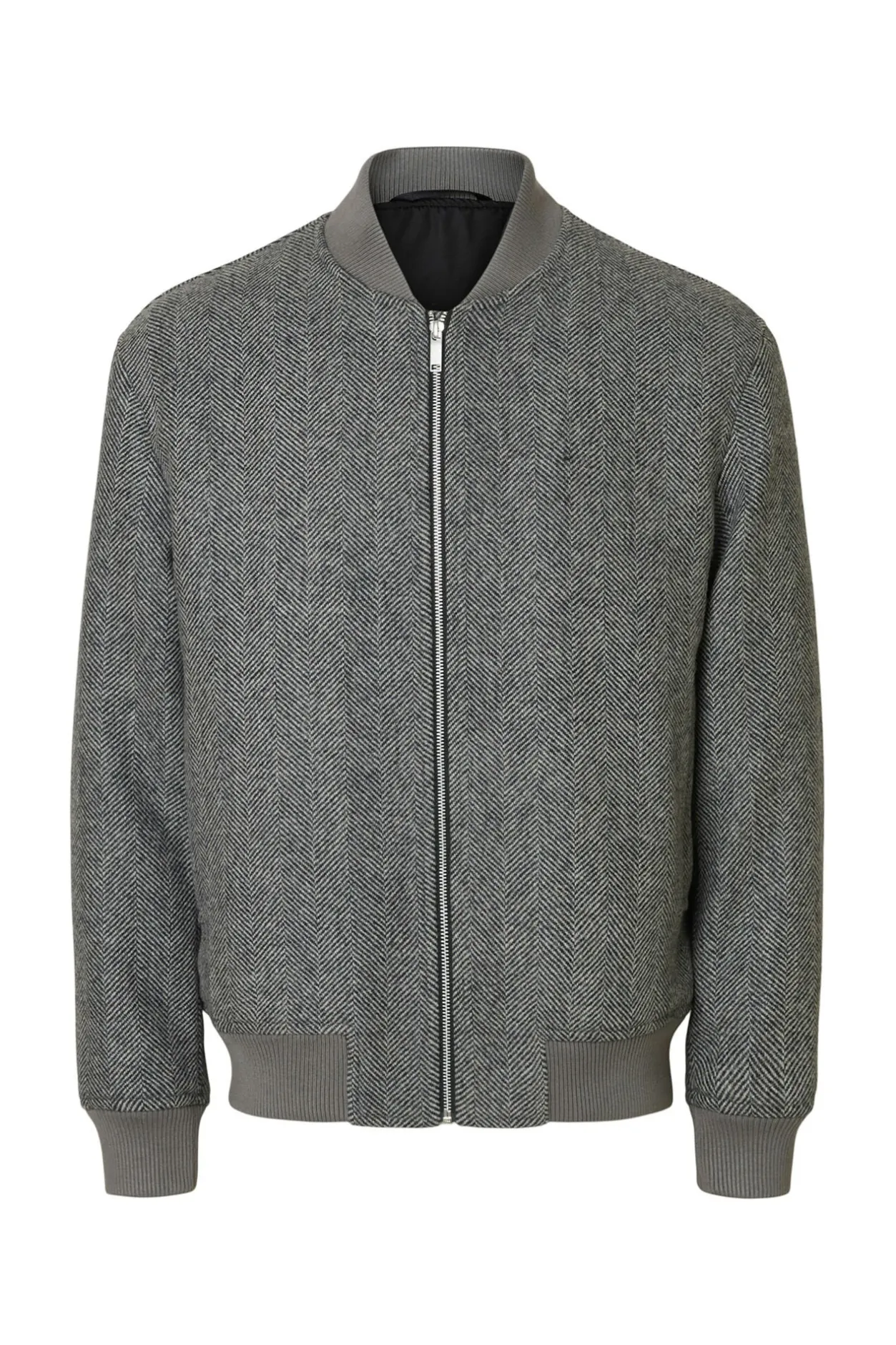 Selected Cazadora bomber lana Gris oscuro Sale