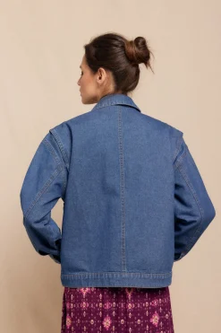 Slowlove Cazadora bomber vaquera Azul Discount