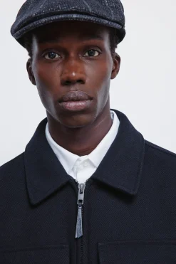 Springfield Cazadora camisera mezcla lana azul New