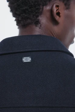 Springfield Cazadora camisera mezcla lana azul New