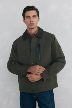 Pedro del Hierro Cazadora con cuello pana Verde Clearance