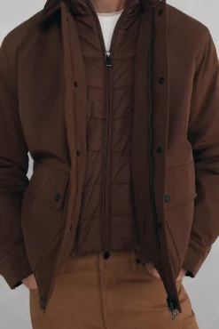 Pedro del Hierro Cazadora con cuello pana Marr&oacute;n New