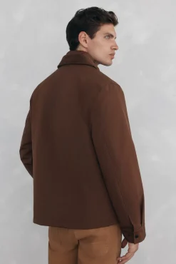 Pedro del Hierro Cazadora con cuello pana Marr&oacute;n New