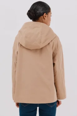 Cortefiel Cazadora corta botones automáticos Beige Online