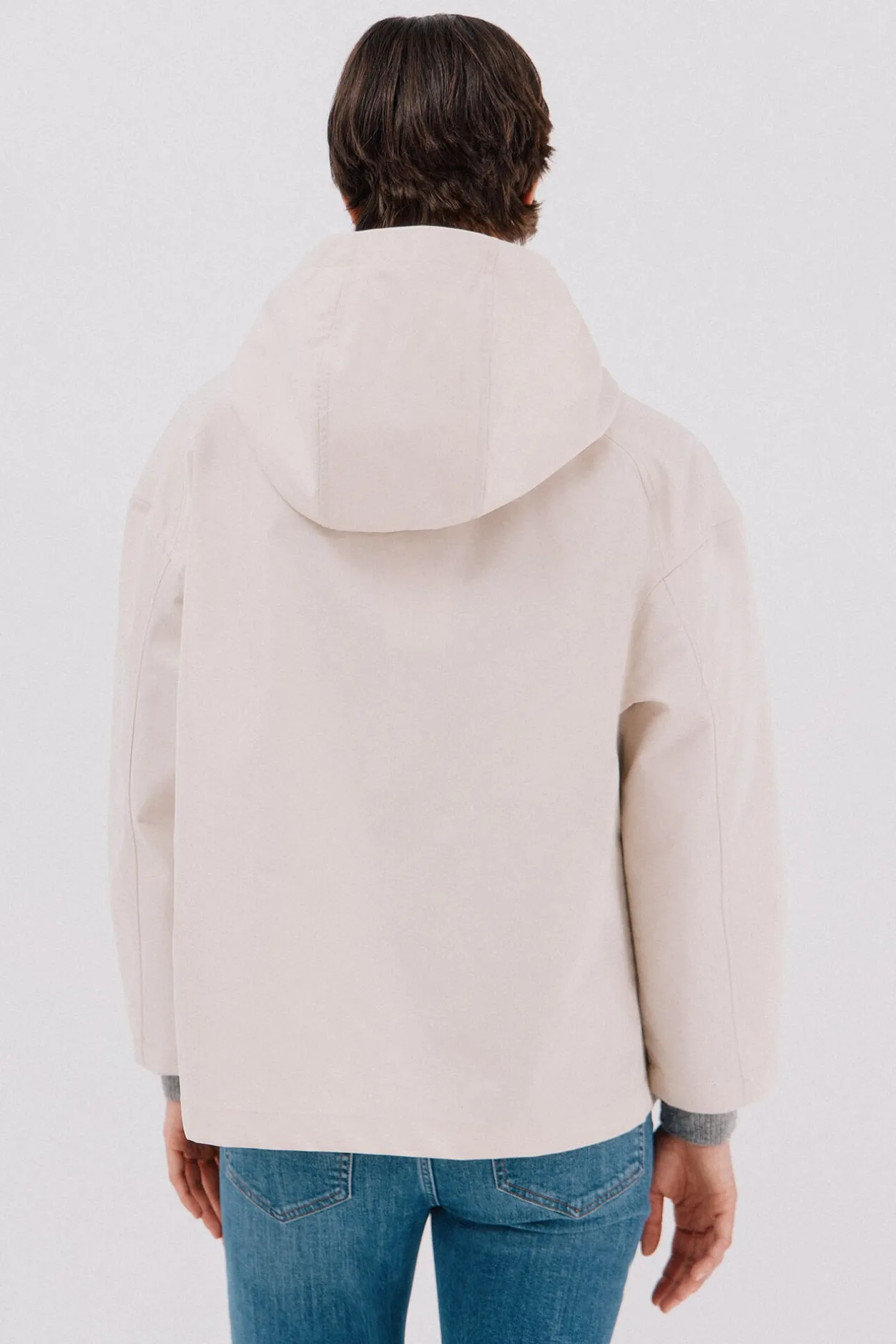 Cortefiel Cazadora corta botones automáticos Marfil