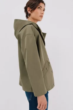 Cortefiel Cazadora corta botones automáticos Kaki Online