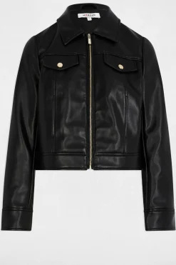 Morgan Cazadora corta cuero sintético Negro Best