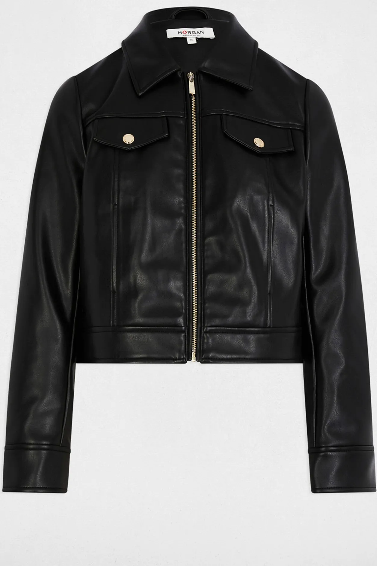 Morgan Cazadora corta cuero sintético Negro Best