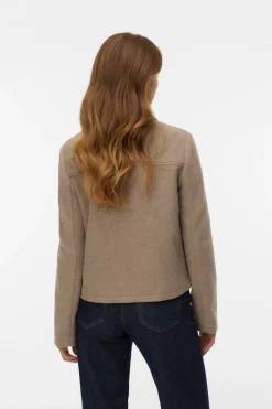Vero Moda Cazadora corta de paño Marr&oacute;n Best